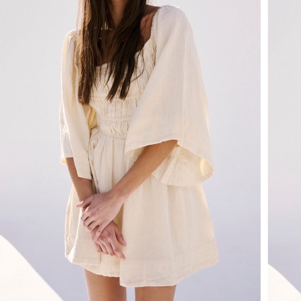 Free People Cream Mini Dress